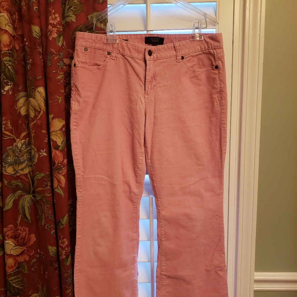 Talbots Pink Corduroy Pants Boot Cut Sz 12P
